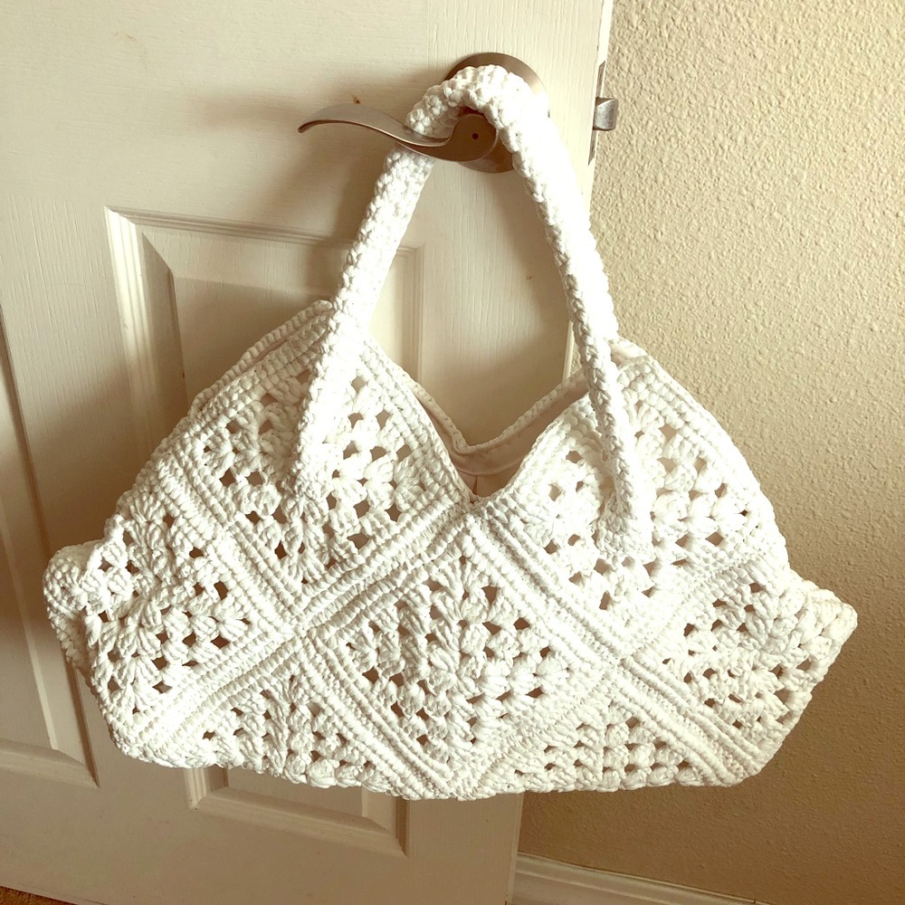 Handwoven crochet handbag